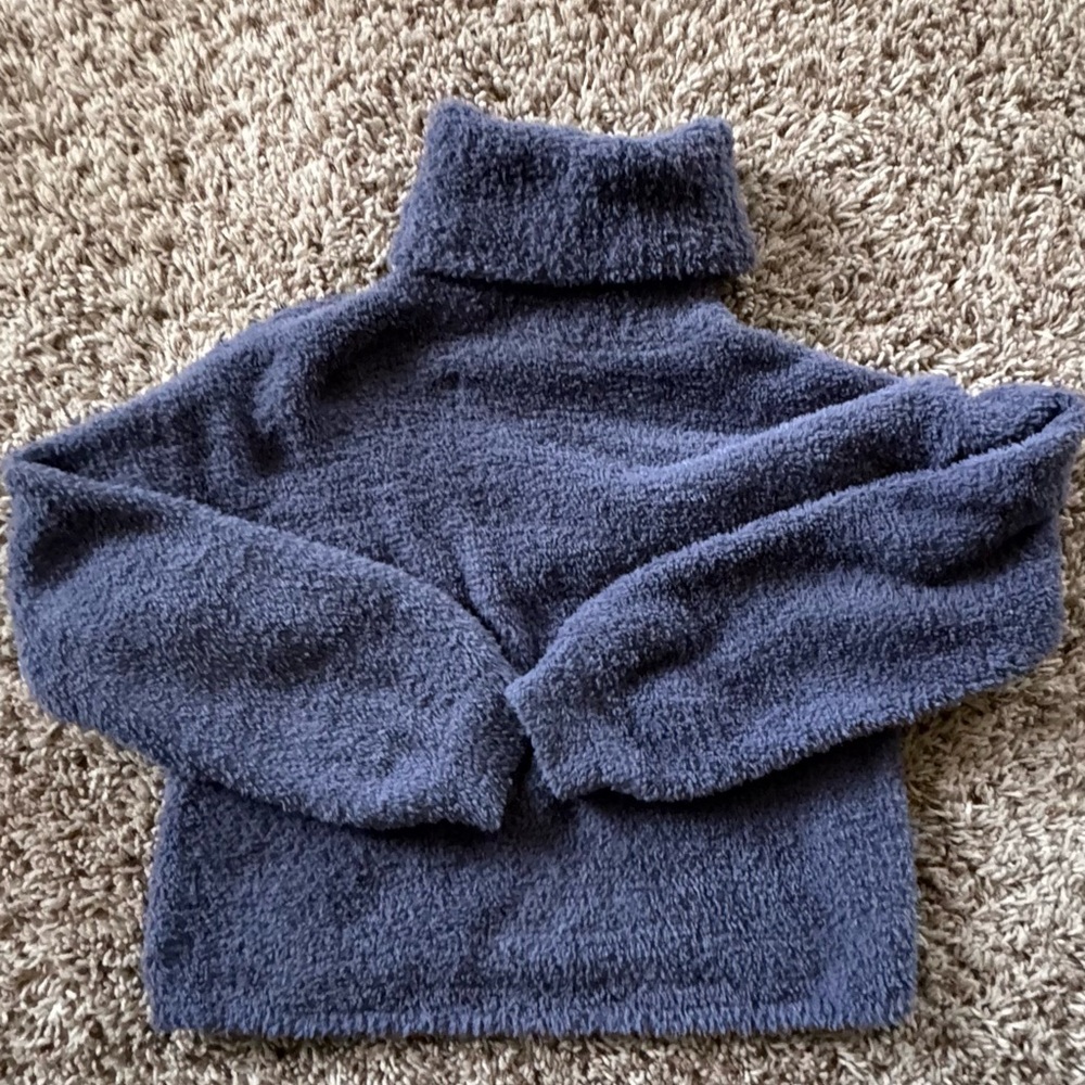 Cropped cowlneck sweater